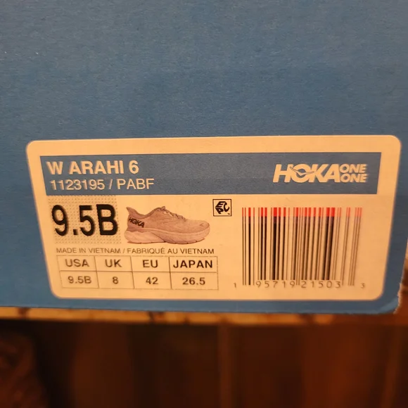 HOKA W ARAHI 6Light Blue/Gray Running Shoes 9.5B - Picture 5 of 6